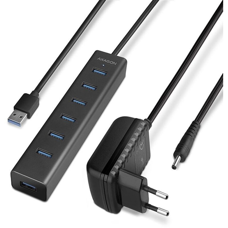 Axagon HUE-SA7BP USB Hub 7 σε 1 USB-A - Μαύρο