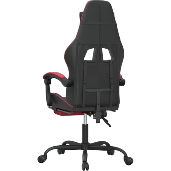 Καρέκλα Gaming VIDAXL 3143861 με Υποπόδιο από Τεχνητό Δέρμα - Μαύρο image 2