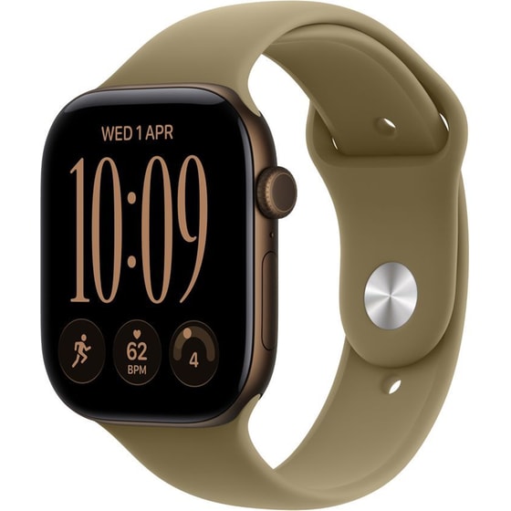 Apple Watch Series 12 GPS + Cellular 46mm Dark Bronze Aluminium Case with Olive Sport Band - M/L image 0
