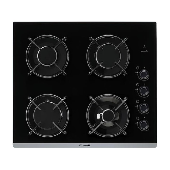 BRANDT BPG6413B 58 cm Μαύρη Εστία Αερίου Αυτόνομη image 0