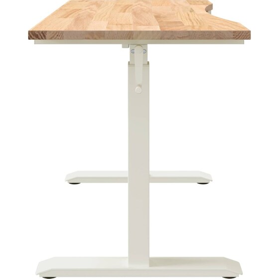 Γραφείο VidaXL από Μασίφ Ξύλο Δρυός 120x60 cm - Λευκό και Φυσικό image 4