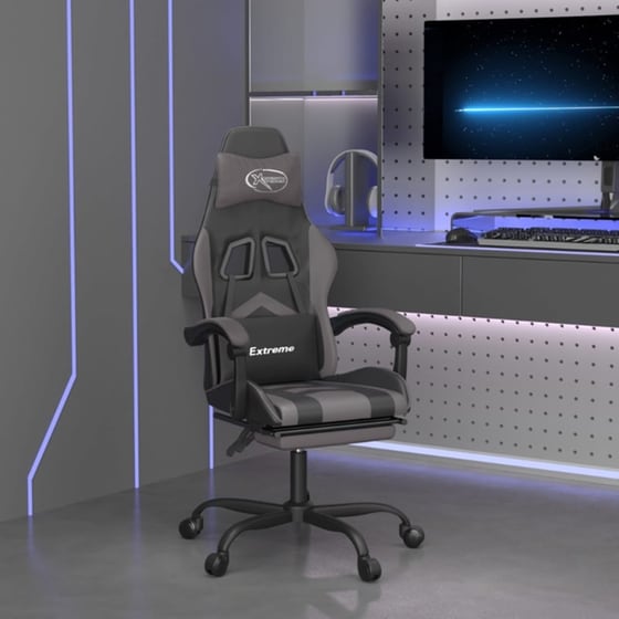 Καρέκλα Gaming VIDAXL 3143906 με Υποπόδιο από Τεχνητό Δέρμα - Μαύρο image 9