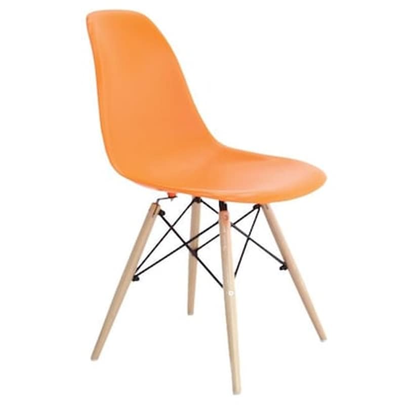 Καρέκλα Pp Με Ξύλινα Πόδια Σετ 4 Τμχ – Πορτοκαλι