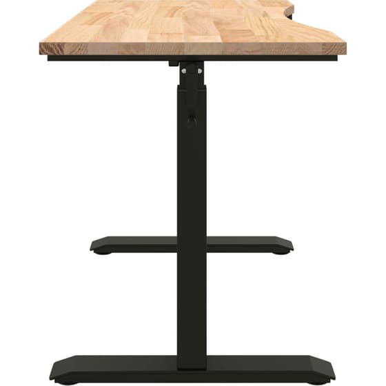 Γραφείο VidaXL από Μασίφ Ξύλο Δρυός 120x60 cm - Μαύρο και Φυσικό image 4