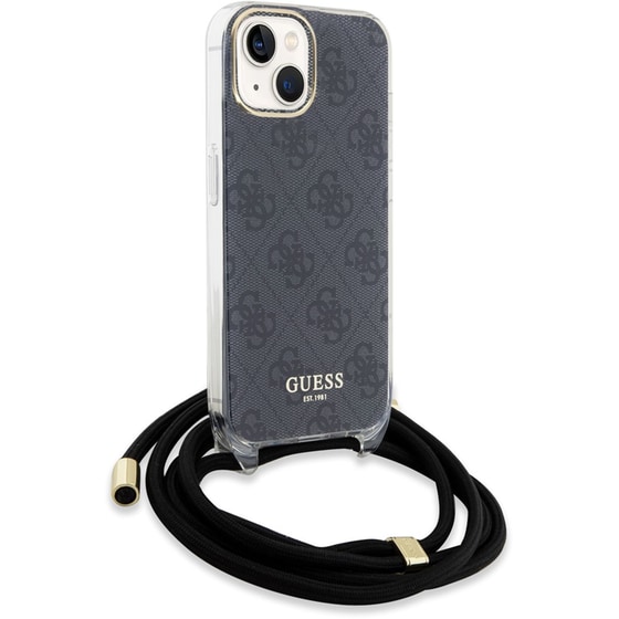 Guess Quot;4g Logo Collection Quot; Crossbody Hard Case Script Metal Logo Θήκη Προστασίας Από Σιλικόνη Με Λουράκι – Iphone 15 (μαύρο – Guhcp15shc4sek) image 5