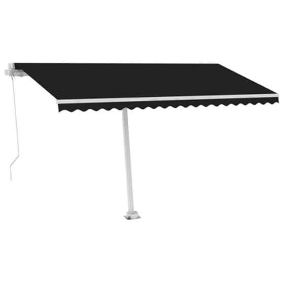Vidaxl Τέντα Συρόμενη Χειροκίνητη Με Led Ανθρακί 450 X 350 Εκ. image 4