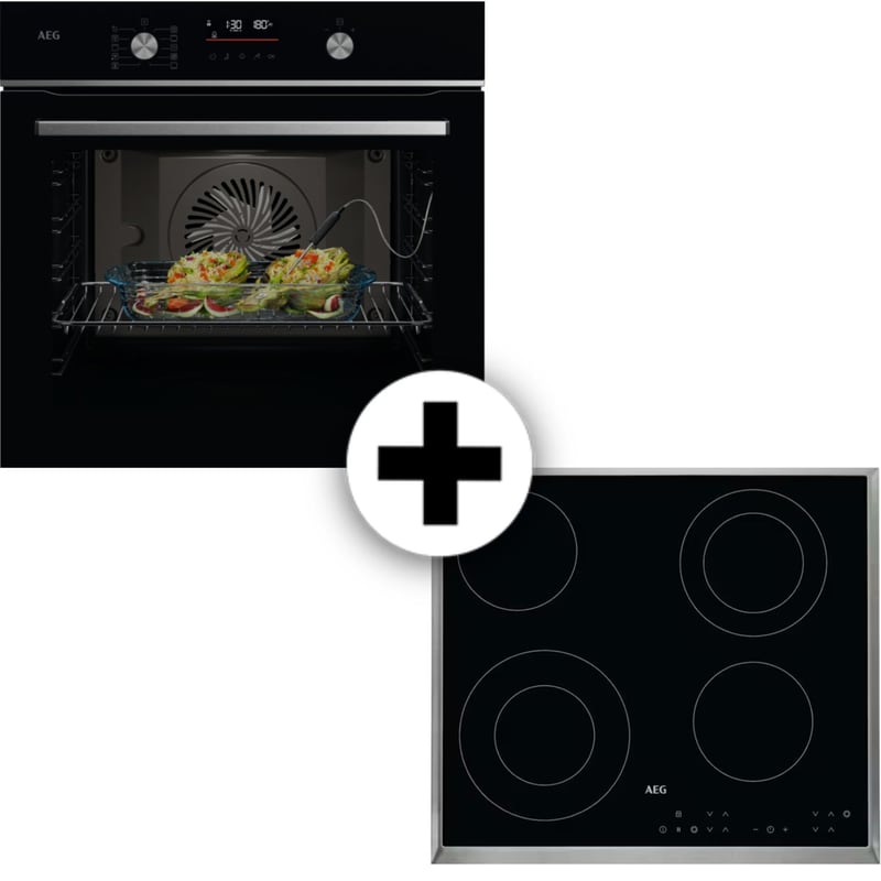 AEG OA5CB531AB HK634021XB 71 Lt Μαύρο Εντοιχιζόμενος Σετ Φούρνος και Εστία