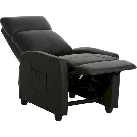 Πολυθρόνα Relax Massage Fray από Τεχνητό Δέρμα - Μαύρο image 2