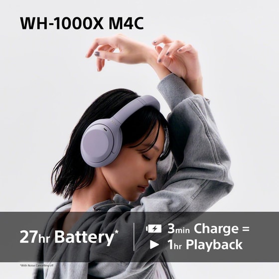 Sony WH-1000XM4C Ασύρματα Ακουστικά Κεφαλής Noise Cancelling - Platinum Silver image 5