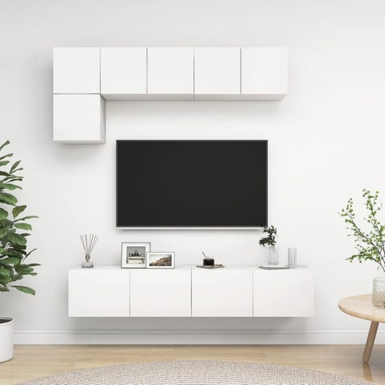 Έπιπλα Τηλεόρασης VidaXL Μοριοσανίδα 5 Τμχ 80x30x30cm - Λευκό image 2