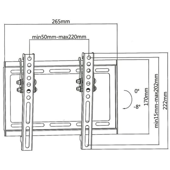 Βάση Τηλεόρασης Επιτοίχια Superior Tilt Extra Slim με Κλίση για 23"-42" έως 35 kg image 1