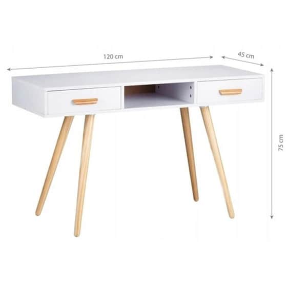 Γραφείο Modernhome από Mdf/Ξύλο Πεύκου 75x45x120 cm Wyj-038 - Καφέ/Λευκό image 6