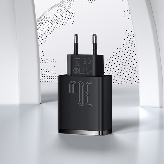 Φορτιστής Πρίζας Baseus CCXJ-E01 Usb-C/2xUsb 30W - Black image 5