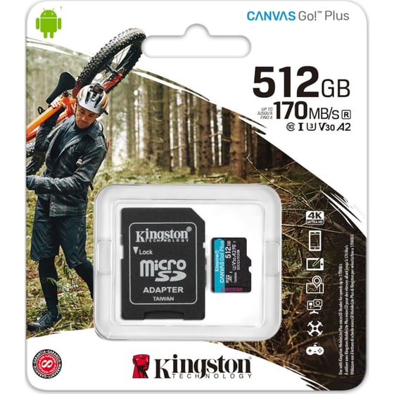 Kingston Canvas Go microSDXC 512GB Class 10 U3 UHS-I με αντάπτορα image 3