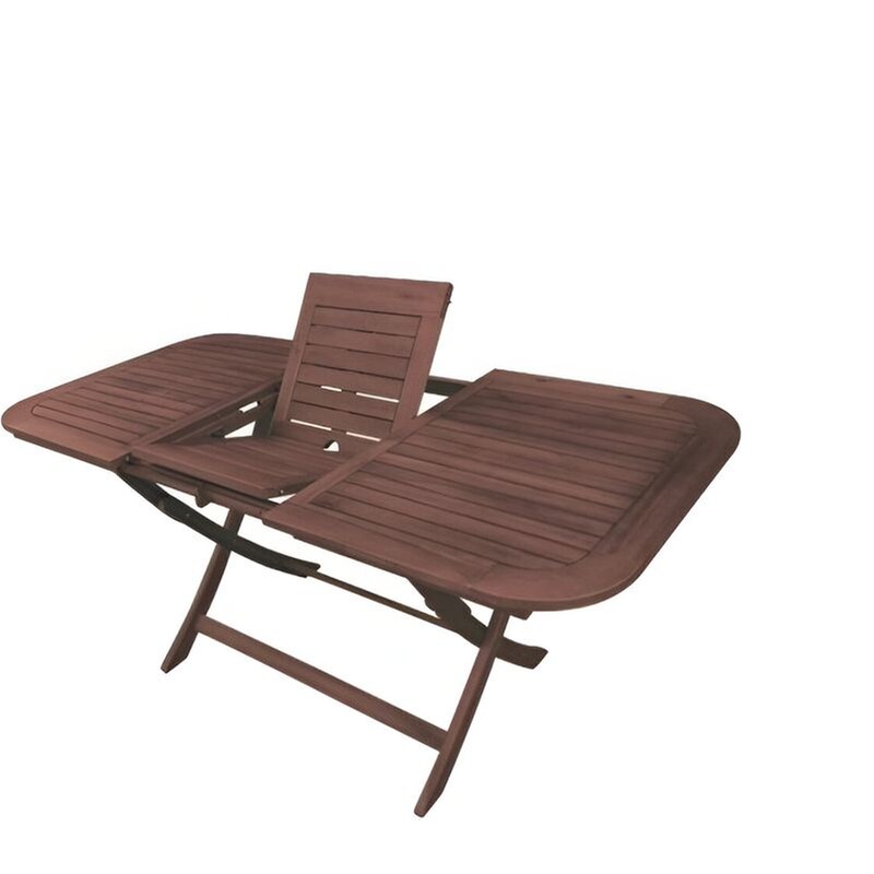 Τραπεζαρία Εξωτερικού Χώρου Επεκτεινόμενη/Πτυσσόμενη Woodwell c10705 από Ξύλο 120(+40)x80x74 cm - Καφέ