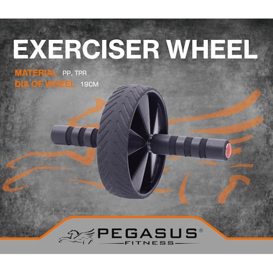 Pegasus Premium B-2008 Ρόδα Κοιλιακών Μαύρη με Αντιολισθητικές Λαβές image 1