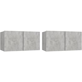 Ράφια Τοίχου VidaXL από Μοριοσανίδα 60x30x30 cm 2 Τμχ - Γκρι