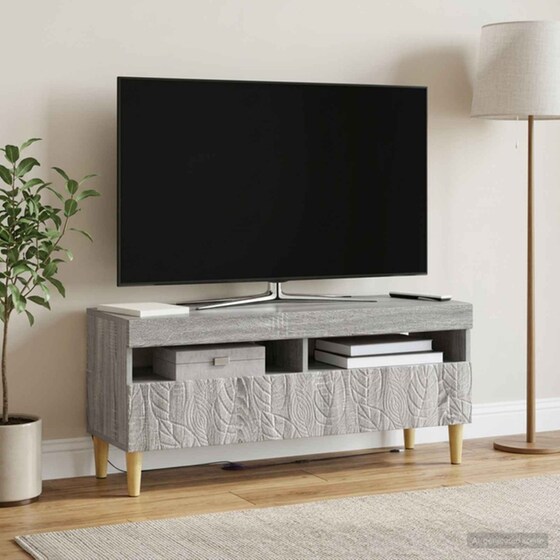 Έπιπλο Τηλεόρασης με LED VidaXL από Επεξεργασμένο Ξύλο - Γκρι Sonoma image 1