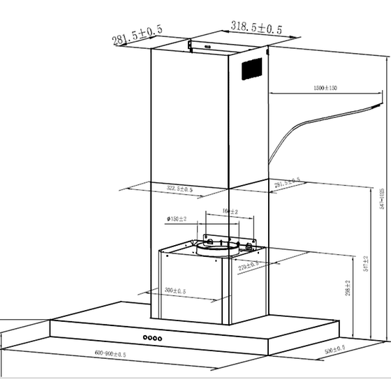 CANDY CMB655X 60cm Inox Απορροφητήρας Καμινάδα - Τζάκι image 1
