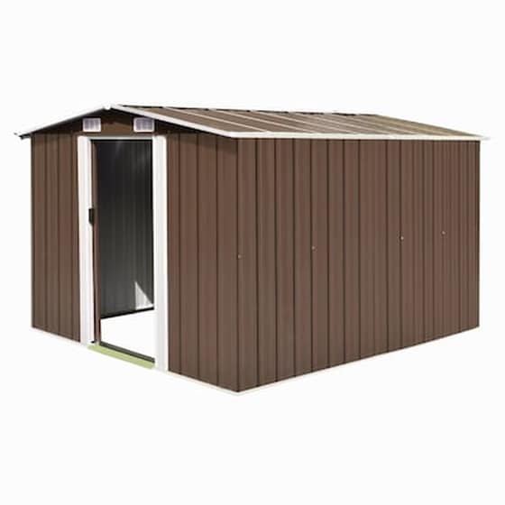 Vidaxl Αποθήκη Κήπου Καφέ 257 X 298 X 178 Εκ. Μεταλλική image 0