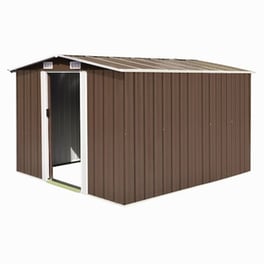 Vidaxl Αποθήκη Κήπου Καφέ 257 X 298 X 178 Εκ. Μεταλλική