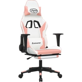 Καρέκλα Gaming VIDAXL 3143708 με Υποπόδιο από Τεχνητό Δέρμα - Λευκό