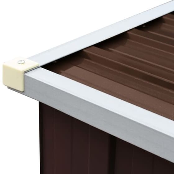 Vidaxl Υπόστεγο Αποθήκευσης Ξύλων Κήπου Καφέ 330 X 84 X 152 Εκ. Ατσάλι image 5
