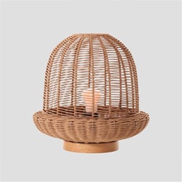 Πορτατίφ Eurolamp 144-78002 από Ρατάν Φ30x30 cm - Καφέ