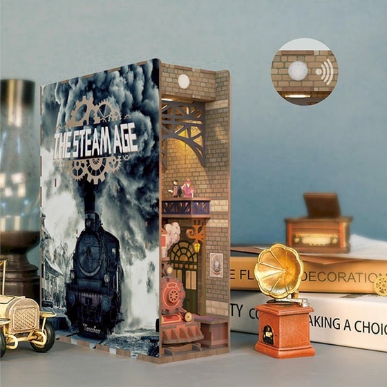DIY 3D Puzzle Book Nook Kit Βιβλιοστάτης - The Steam Age image 6