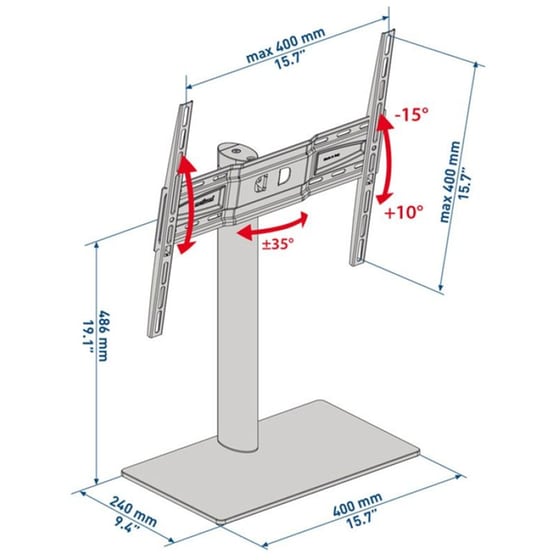 Επιτραπέζια Βάση Τηλεόρασης Meliconi STAND 400 με 32" - 55" έως 30 kg image 3