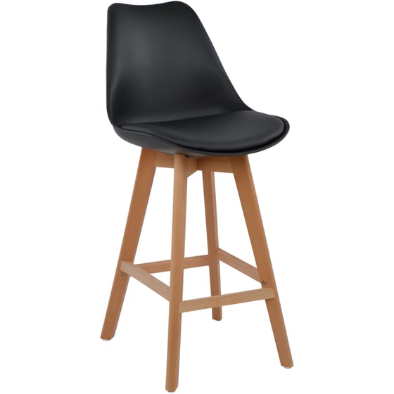 Σκαμπό Μπαρ Polihome Fiona Ξύλινη 47.5x57x104.5cm 4Τμχ - Μαύρο image 8