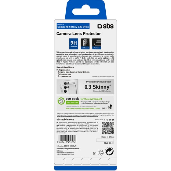 Προστατευτικό κάμερων Samsung Galaxy S23 Ultra - Sbs Camera Lens Protector image 2