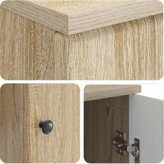 Γραφείο VidaXL από Επεξεργασμένο Ξύλο 142,5x50x75 cm - Sonoma Δρυς image 3