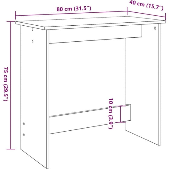 Γραφείο VidaXL από Μοριοσανίδα 80x40x75 cm - Μαύρο image 7