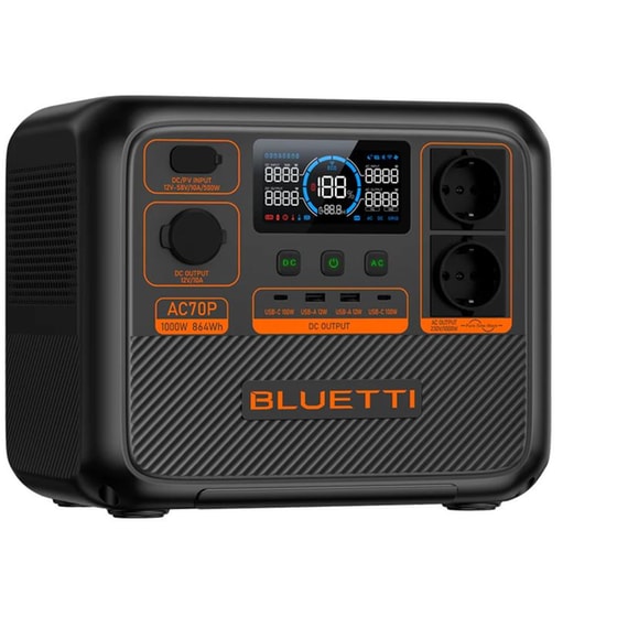 Bluetti Power Station AC70P 864Wh - Μαύρο image 1