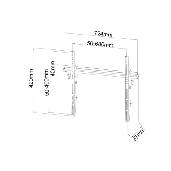 Βάση Τηλεόρασης Επιτοίχια Sbox Plb-133l με Κλίση 40" - 65" έως 50 kg image 2