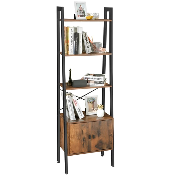 Βιβλιοθήκη Ραφιέρα Vasagle  Μεταλλική  56x173 cm - Μαύρο/ Καφέ image 1