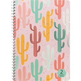 Τετράδιο Σπιράλ Coolbee 2 Θεμάτων Cactus 17x25cm