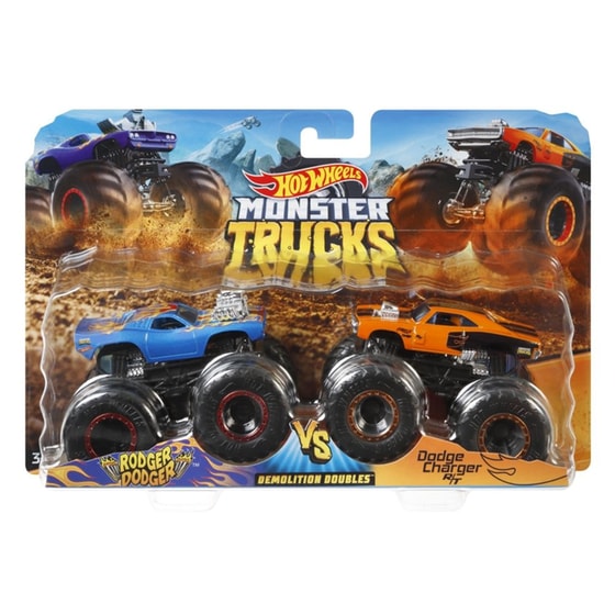 Mattel Hot Wheels Monster Trucks Οχήματα Σετ Των 2-6 Σχέδια (FYJ64) image 2