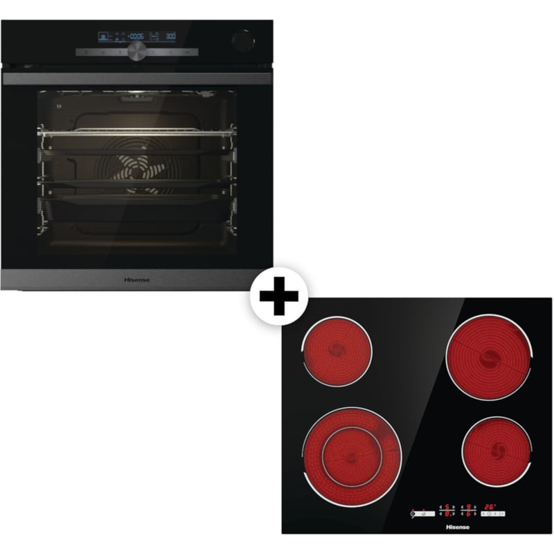 HISENSE BSA66334PG E6432C 77 Lt Μαύρο Eντοιχιζόμενο Σετ Φούρνος και Εστία