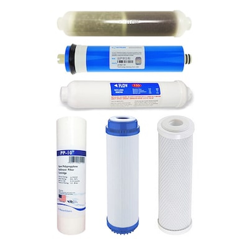 QWATERFILTERS Ανταλλακτικό Σετ 6 Φίλτρων Αντίστροφης Όσμωσης Ro-6