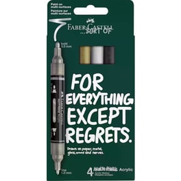 Μαρκαδόροι Ακρυλικοί Faber Castell Κλασικά Χρώματα (4 Τεμάχια)