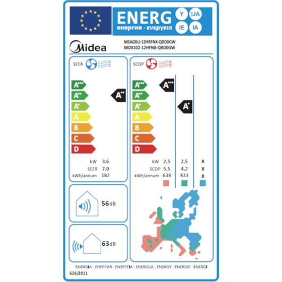 MIDEA Xtreme Lite Series MSAGBU-12HRFNX Κλιματιστικό Inverter 12.000 BTU A++/A+++ με Ιονιστή & WiFi image 6
