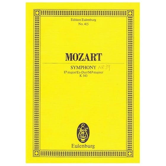 Βιβλίο Για Σύνολα Editions Eulenburg Mozart - Symphony In Eb Major K543 [pocket Score] image 0