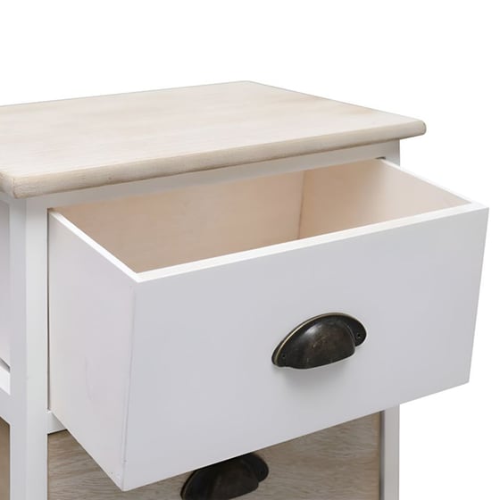 Κομοδίνο Vidaxl Από Ξύλο Παυλώνιας 2τμχ 38x28x45 cm - Φυσικό Λευκό image 4