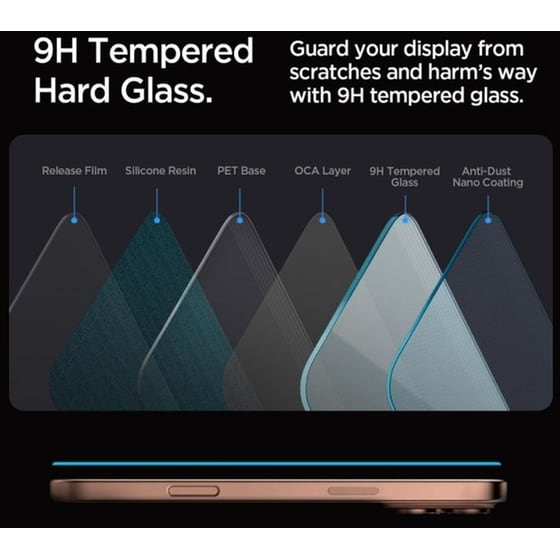 Προστατευτικό οθόνης Apple iPhone 16 Pro Max - Spigen Tempered Glass Sensor Protected Glas.tr Ez Fit Οθόνης 9h - 2 τμχ image 5