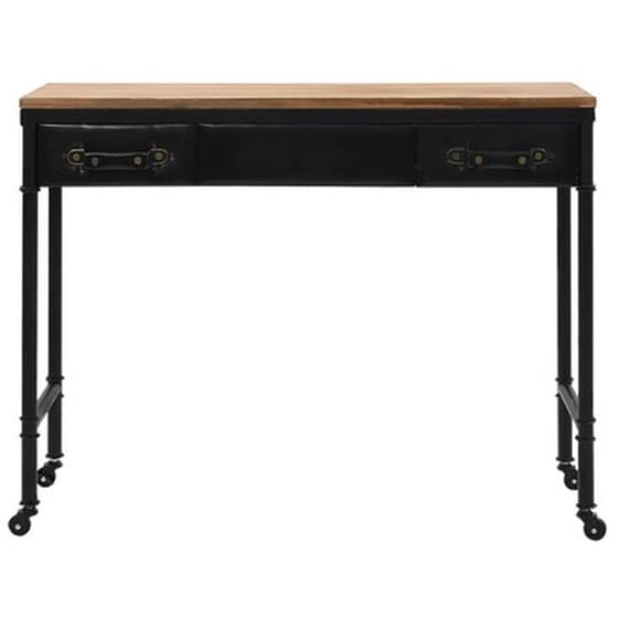 Κονσόλα Vidaxl από MDF/Ξύλο Ελάτης 100x33.5x80 cm - Μαύρη image 2