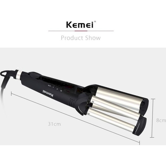 Ψαλίδι Μαλλιών Kemei Vang KM-2022 Τριπλό 55 W Μαύρο/Ασημί image 4