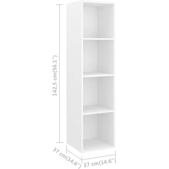 Έπιπλα Τηλεόρασης VidaXL Μοριοσανίδα 2 Τμχ 37x37x142.5cm - Λευκό image 4