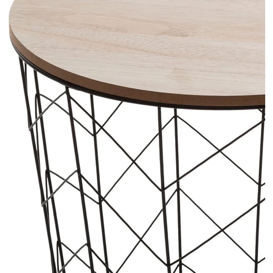 Τραπεζάκι Σαλονιού Aria Trade από Ξύλο 39.5x41x38 cm - Καφέ/Μαύρο image 3
